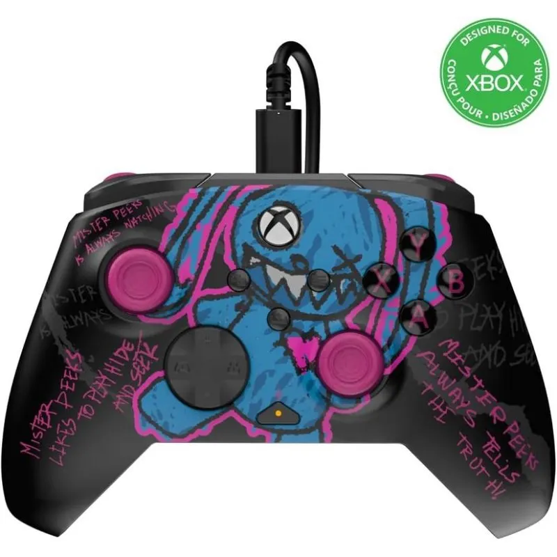 PDP XBX Rematch GLOW Mister Peeks Comando USB com Iluminação e Botões Personalizáveis