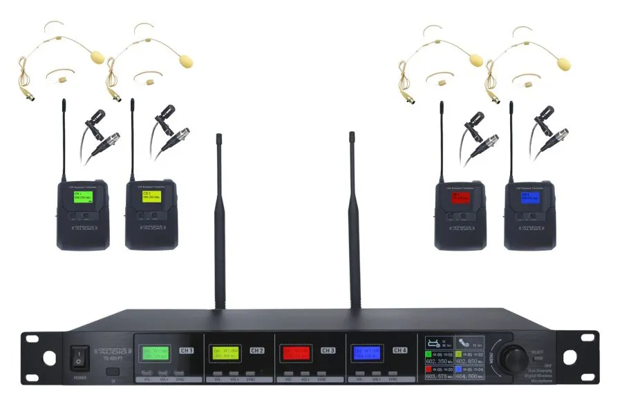 Microfone Headset Wireless Definitive Audio TD 400 PT 4