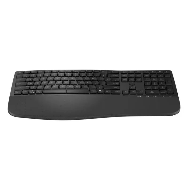 Teclado HP 685 Comfort sem fios de membrana dual com apoio de pulso e teclas programáveis