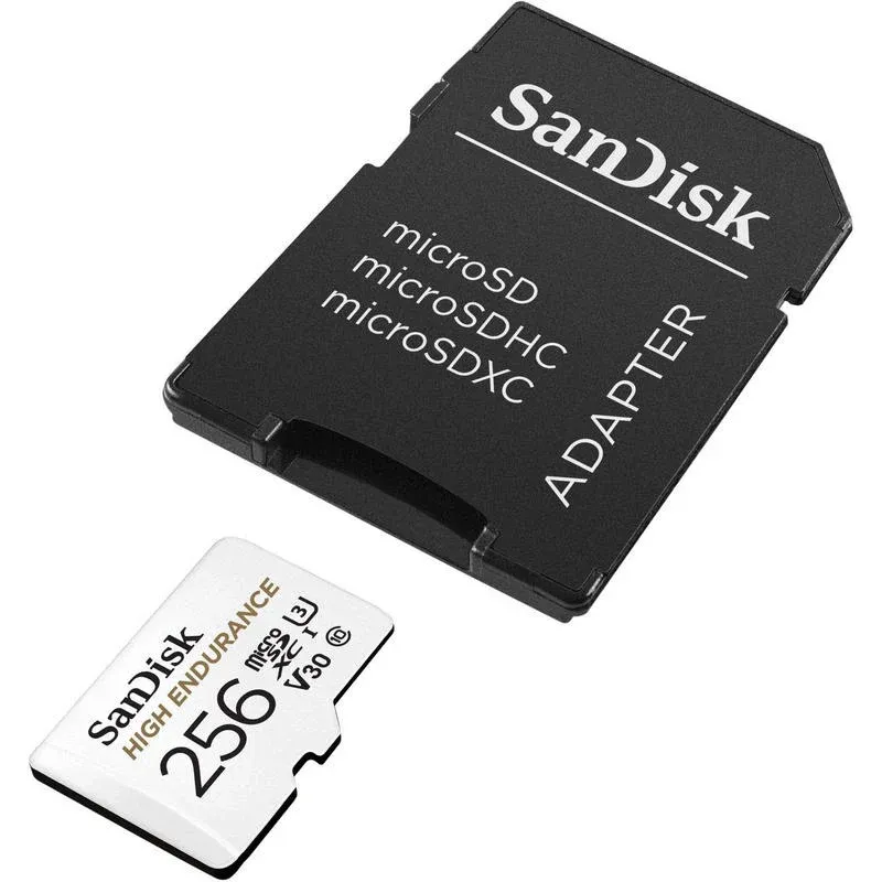 SanDisk High Endurance MicroSDHC 256GB Classe 10 U3 V30 UHS-I + Adaptador SD