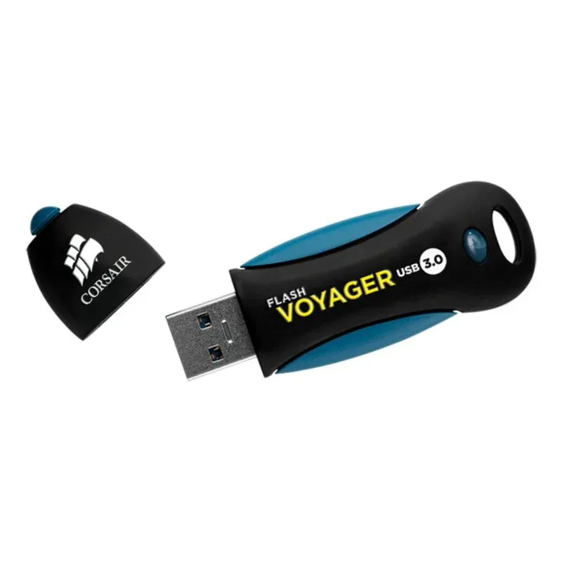 Pen Drive Pen USB Corsair Voyager 256GB USB-A 3.2 Gen 1 preto e azul