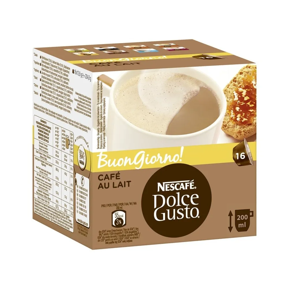 Pack 16X Cápsulas Nescafé Dolce Gusto Café Au Lait