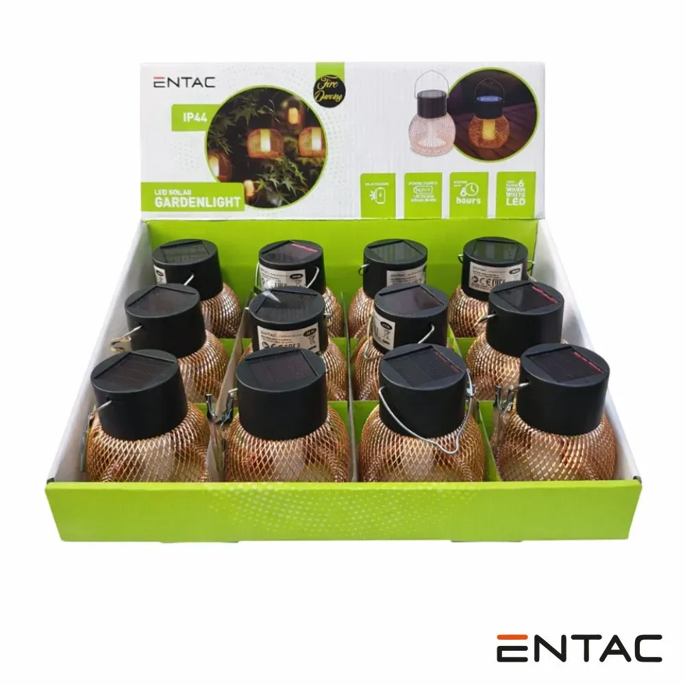 Candeeiro de mesa led solar rosa gold 12x entac