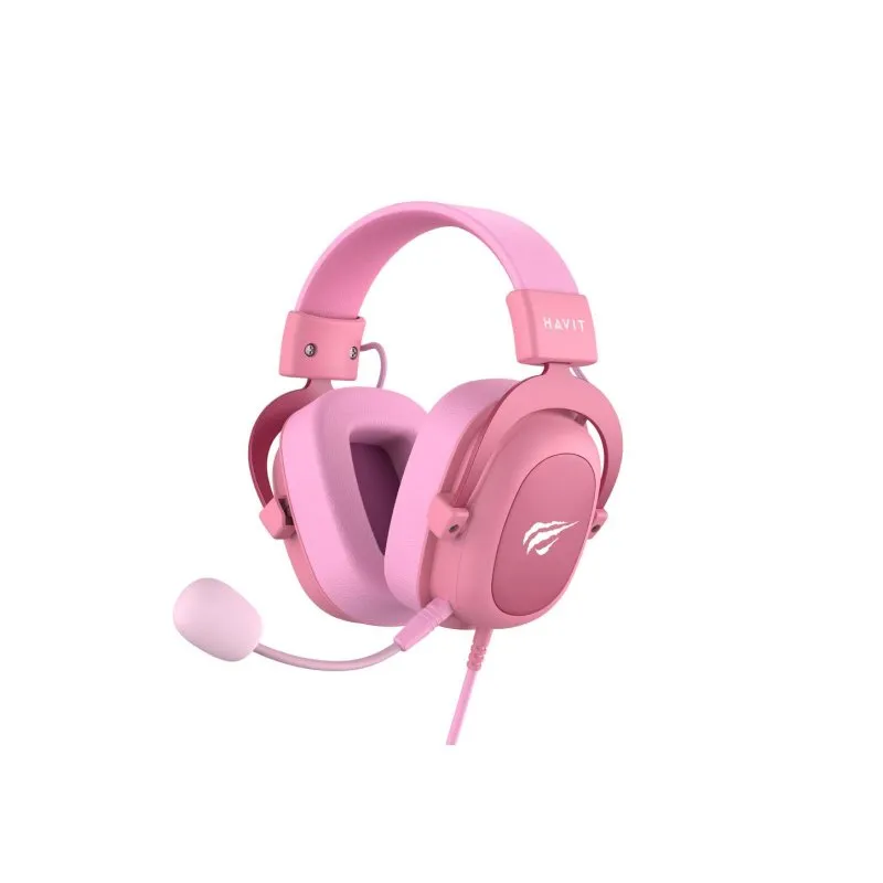 Auriculares Havit 6950676215465 com fio Jack 3,5 mm Gaming com microfone Boom Rosa