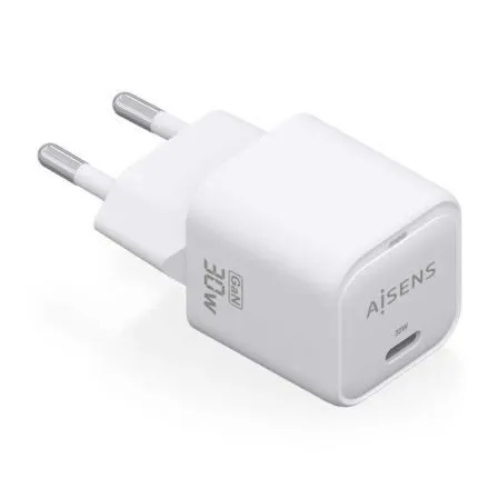 Carregador GaN 30W USB-C PD3.0 QC4.0 (Branco) - AISENS