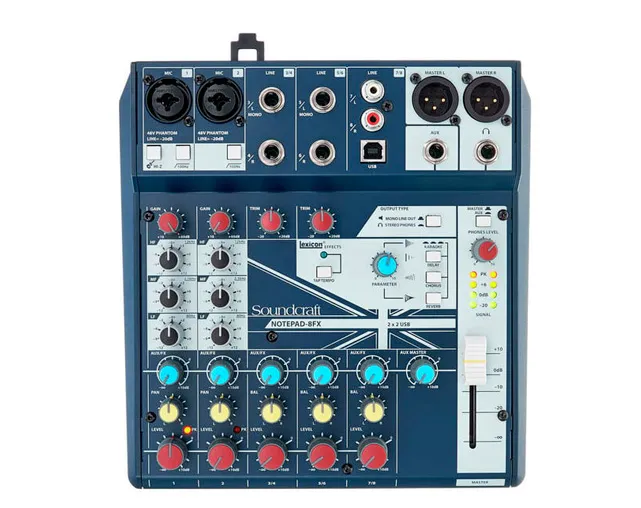 Mesa Mistura c/ Efeitos Soundcraft NotePad 8 FX