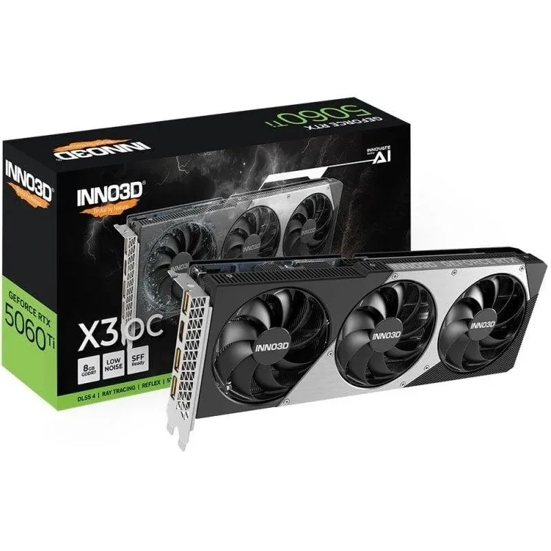 Placa gráfica Inno3D GeForce RTX 5060 Ti X3 OC 8GB GDDR7 Reflex 2 RTX AI DLSS4