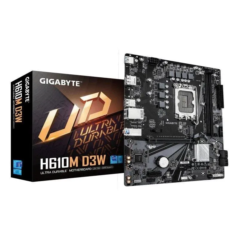 Gigabyte H610M D3W Motherboard Micro-ATX H610 LGA1700 DDR5 PCIe4.0 1GbE M.2