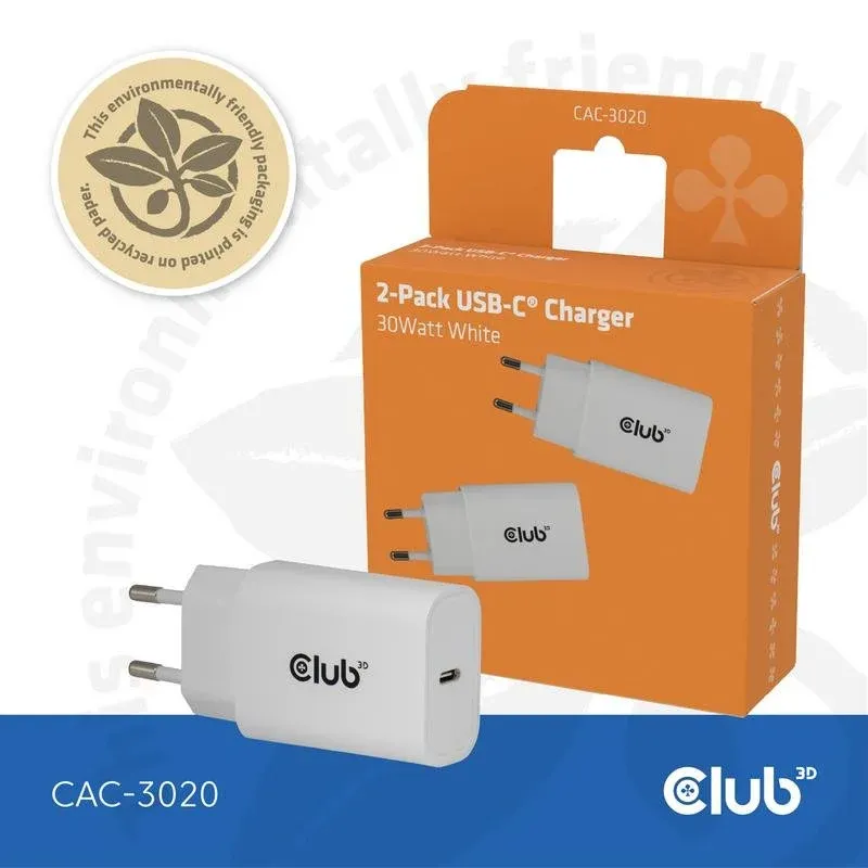 Fonte Alimentação Fonte de Alimentaçao Club 3D CAC-3020 30W Branco ultraleve