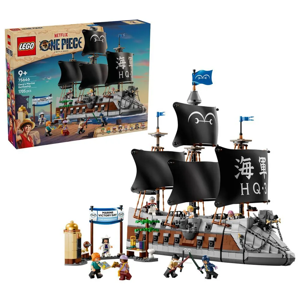 LEGO One Piece: Navio de Guerra da Marinha do Garp | Idades 9+ | 1705 Peças | Item 75646