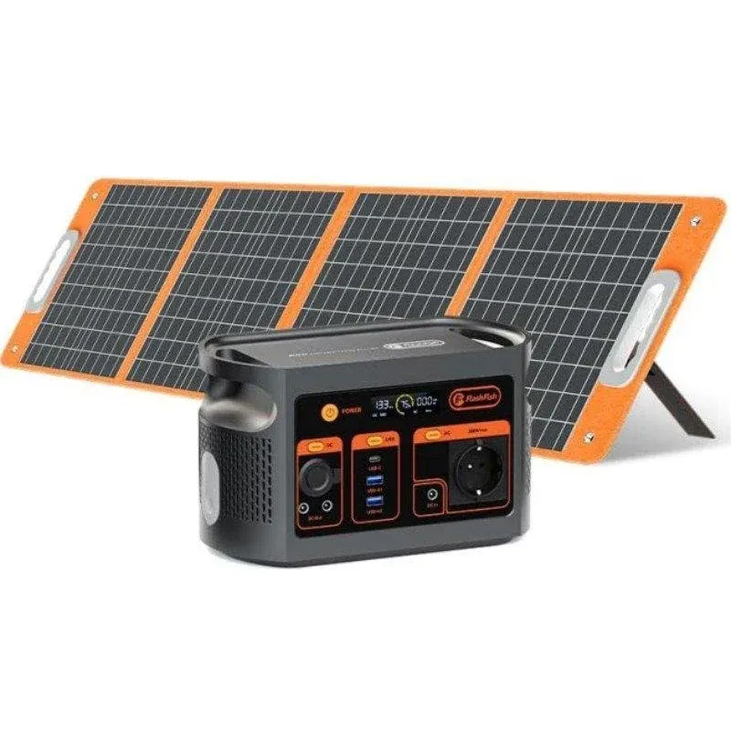 Estação de energia Welltin E103 179,2Wh 8 portas AC, USB, DC Bateria LiFePO4 Painel solar 100W