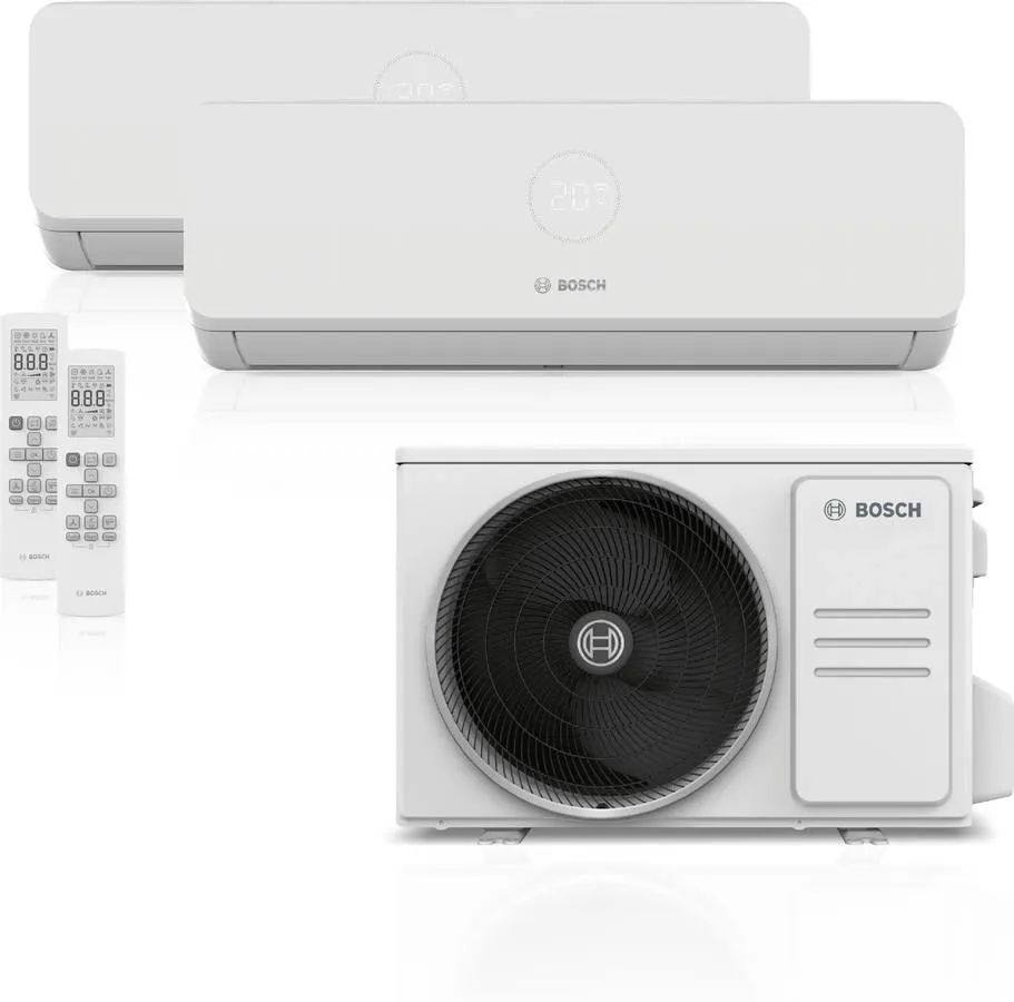 Ar Condicionado BOSCH Multi Split Mural Climate 3200i - SET 61 WE 2X1 (21 m2 - 12000 BTUs - Branco)
