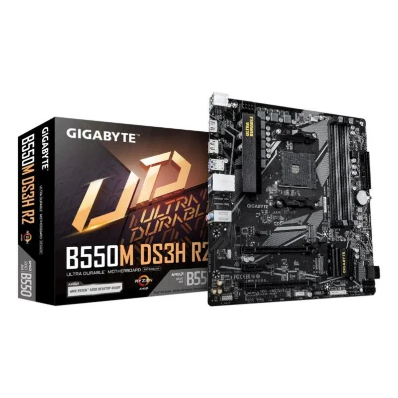 Gigabyte B550M DS3H R2 Motherboard Micro-ATX, AM4, DDR4, Dual M.2, LAN GbE