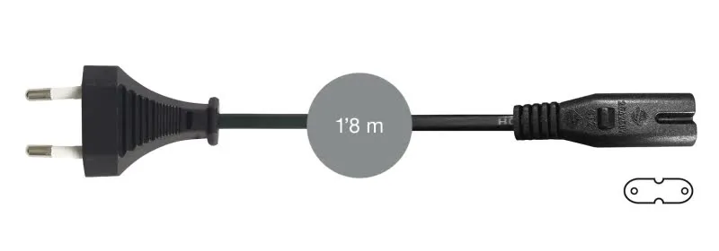 Cabo De Alimentação Tipo 8 1.8M Preto - SR-448