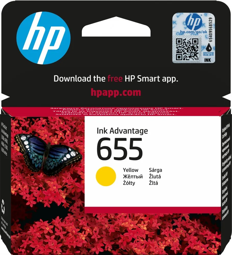 HP 655 Yellow Original Ink Advantage Cartridge CZ112AE#BHK