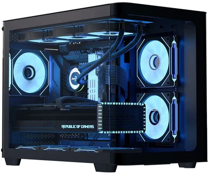 Caixa Micro-ATX Aerocool P300C ARGB Vidro Temperado Preto