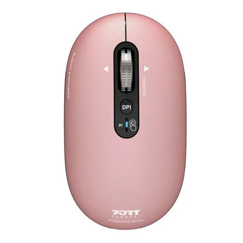 Ratón Port Designs PURE MAC Bluetooth 3200 DPI Rosa Recargável Clic Silencioso