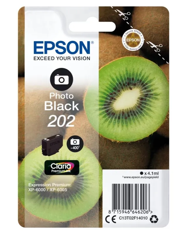 Singlepack Photo Black 202 Claria Premium Ink