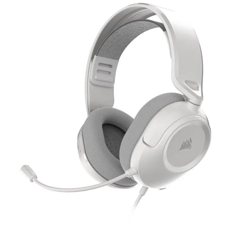 Auriculares Corsair HS35 v3 com fio 3,5 mm, transdutores de 50 mm, branco
