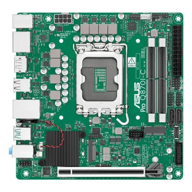 Motherboard ASUS PRO Q870I-C-CSM Q870 LGA1851 DDR5 Mini-ITX 128GB SO-DIMM PCIe 5.0