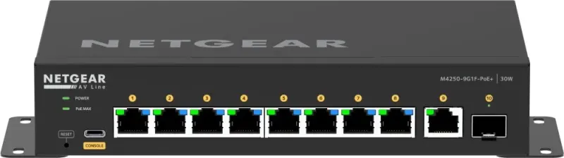 Switch Netgear 10PT M4250-9G1F-POE+ Managed Switch - GSM4210PD-100EUS