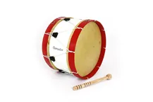Bombo Tradicional Adamastor Nº3 Branco/Aro Vermelho 35cm