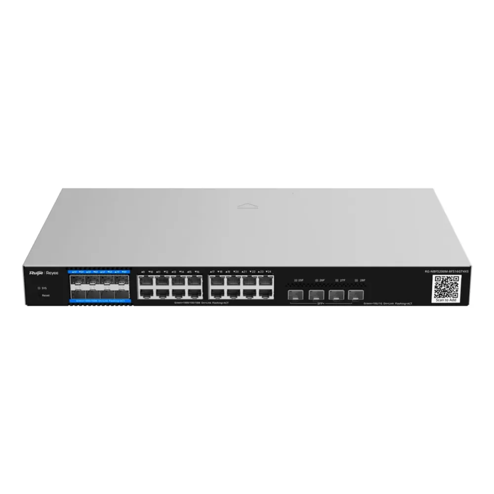 Switch Reyee E-Lighten 28 Portas Gigabit - RG-NBF5200M-8FS16GT4XS