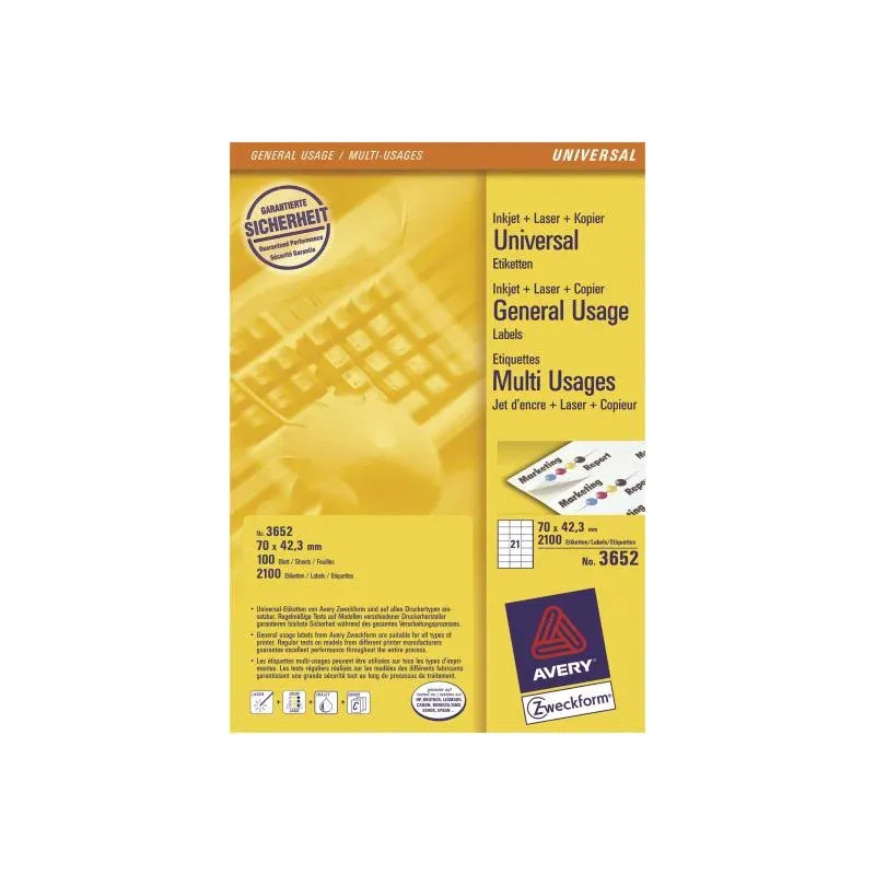 Avery Zweckform Autocolantes A4 70X42.3 Mm