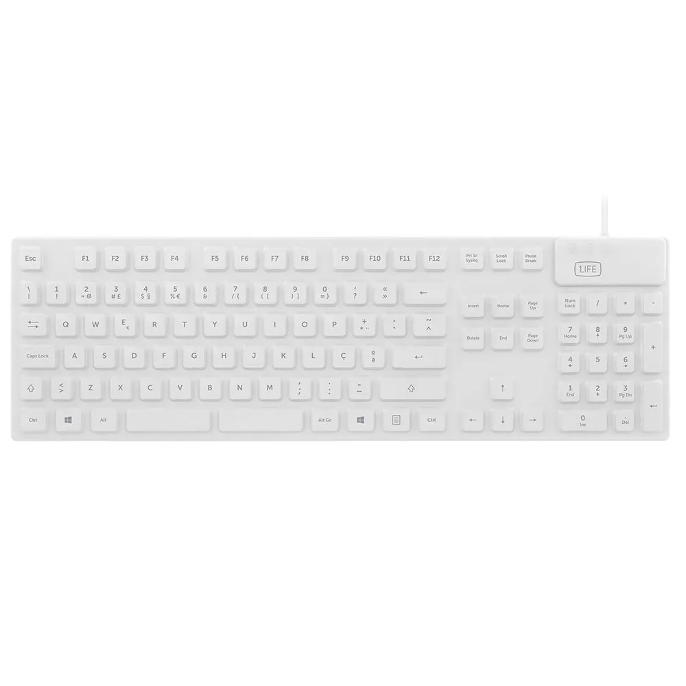 Teclado 1Life kb:cleanboard Silicone PT Branco