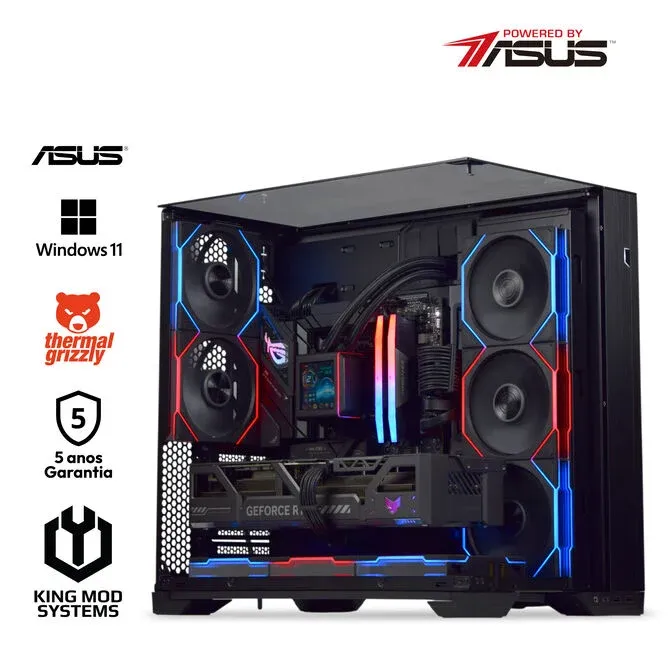 Computador King Mod Gamer-PC Lian Li Ryzen 7 9850X3D 64GB DDR5 2TB RTX 5090 WiFi W11