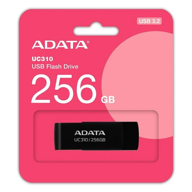 Pen Drive Pen USB ADATA UC310 256 GB USB-A 3.2 Gen 1 giratório preto