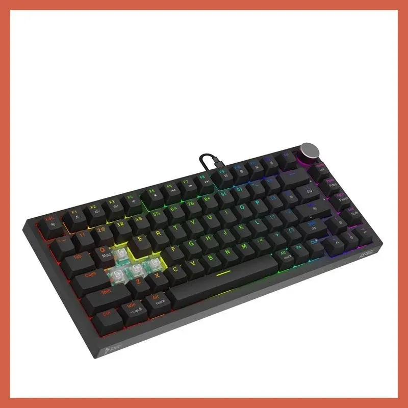 Teclado Savio Astral Black Jade magnético 75% RGB switches Outemu White Jade