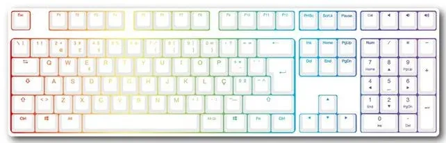 Conjunto de 109 Teclas Ducky PBT Doubleshot Branco (ES)