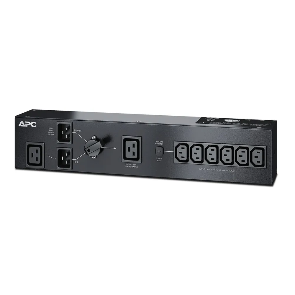 Service Bypass PDU 230V 16AMP W/ (6) IEC C13 And (1) C19 - SBP3000RMI