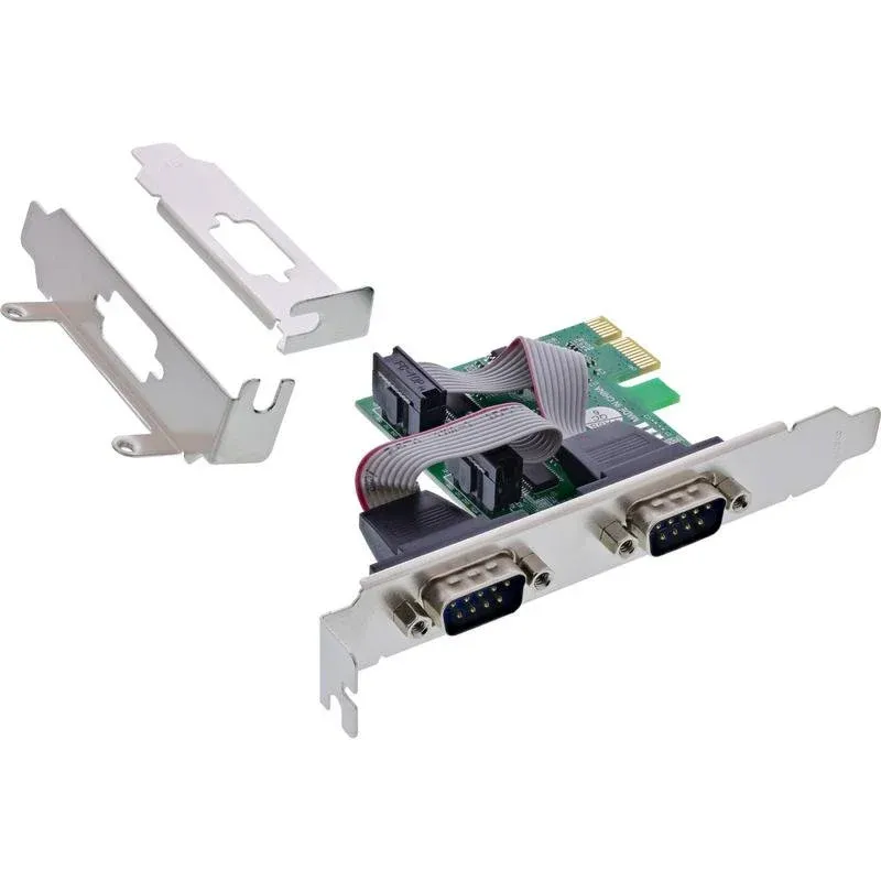 Tarjeta de Red InLine 76619D PCIe RS-232 2 Portas Full Low Profile