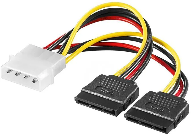 Cabo de Alimentação Molex Ewent EC1500 5.25" Macho para 2x SATA 0.13m