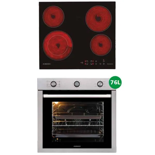 Pack Jocel JPK4EV200419 Forno Elétrico + Placa de Cozinha Vitrocerâmica