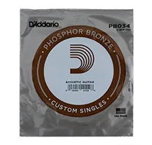 Corda Individual Guitarra Acústica D'Addario Phosphor Bronze PB034