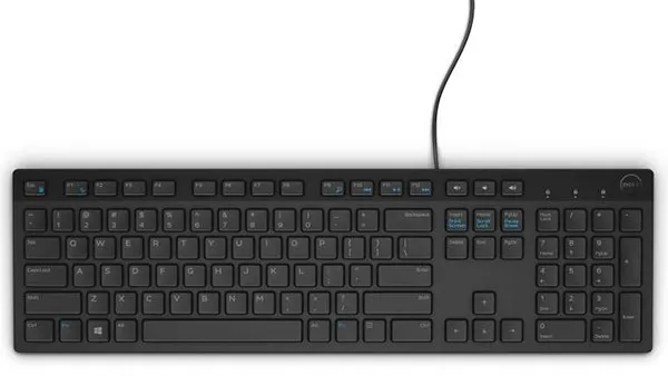 Teclado Dell KB216 AZERTY USB com fio completo preto francês