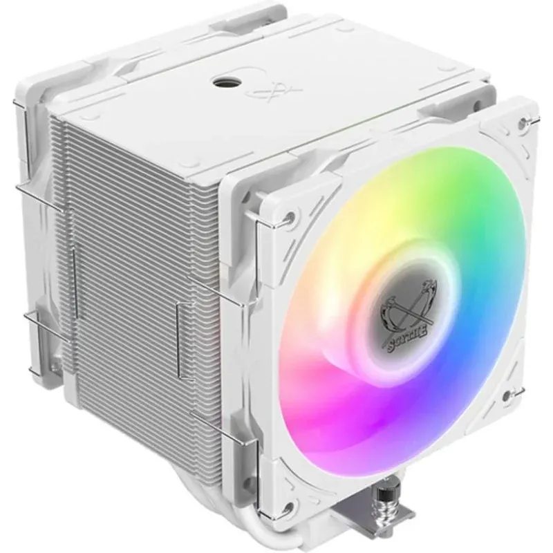 Cooler CPU Refrigeração Ar Scythe Socket Intel AMD 120mm Mugen 6 Dual Fan ARGB Branco