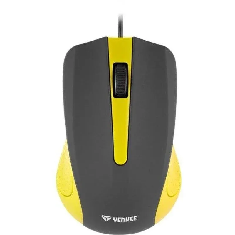Rato Yenkee YMS 1015YW USB Com Fio 1000 DPI 3 Botões Antitranspiração Amarelo