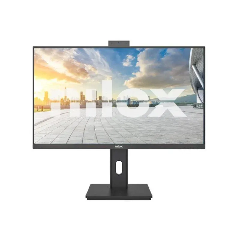 Nilox NXM24RWEB0265 Monitor 24" Full HD 120Hz IPS LED VESA com Altifalantes, Câmara e Ajuste de Altura Preto
