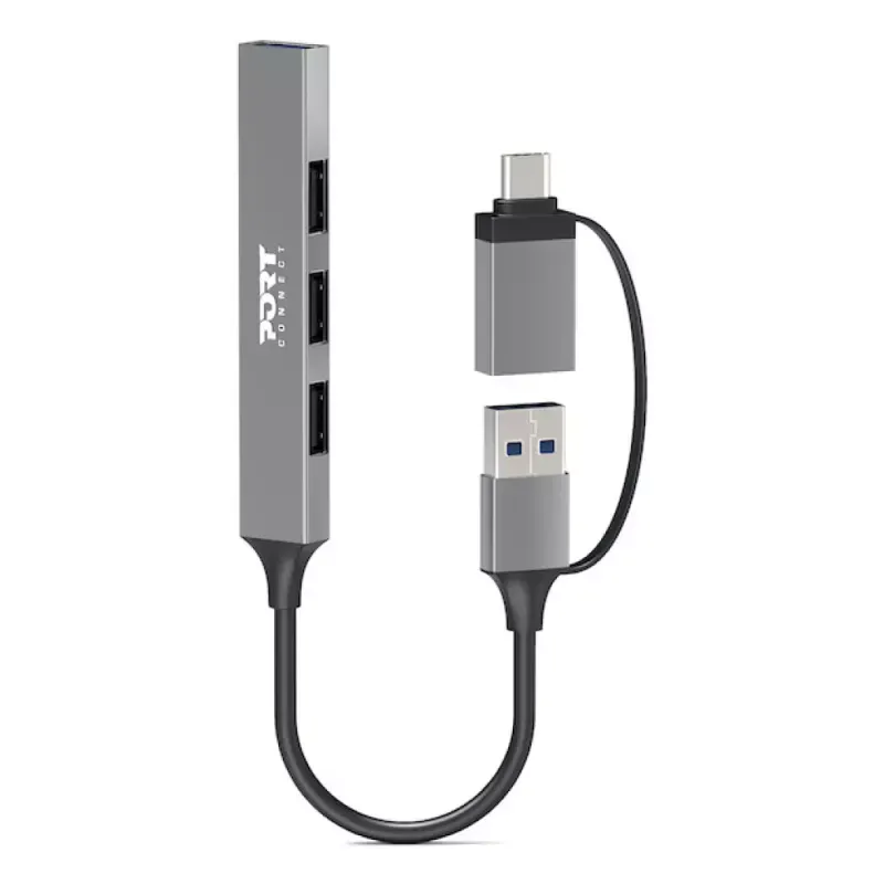 HUB USB 4 Ports Slim Combo
