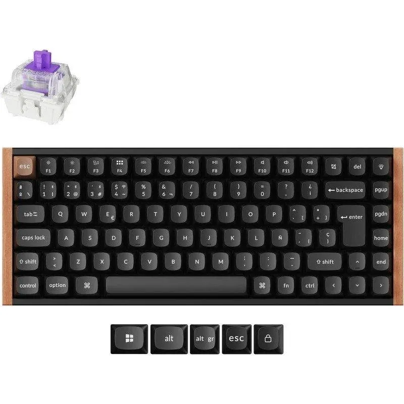 Teclado Keychron K2 HE magnético sem fio 75% com switches magnéticos e RGB