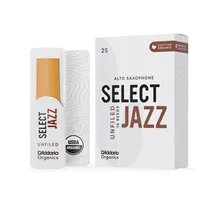 Palheta Sax Alto 2S D'Addario Organic Select Jazz Unfiled Cx 10-Un