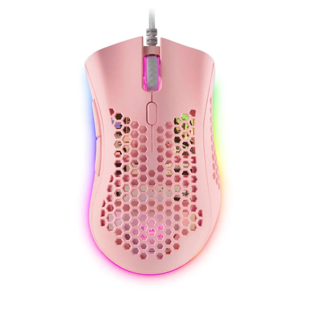 Rato Óptico Mars Gaming MMEX 32000DPI RGB Rosa