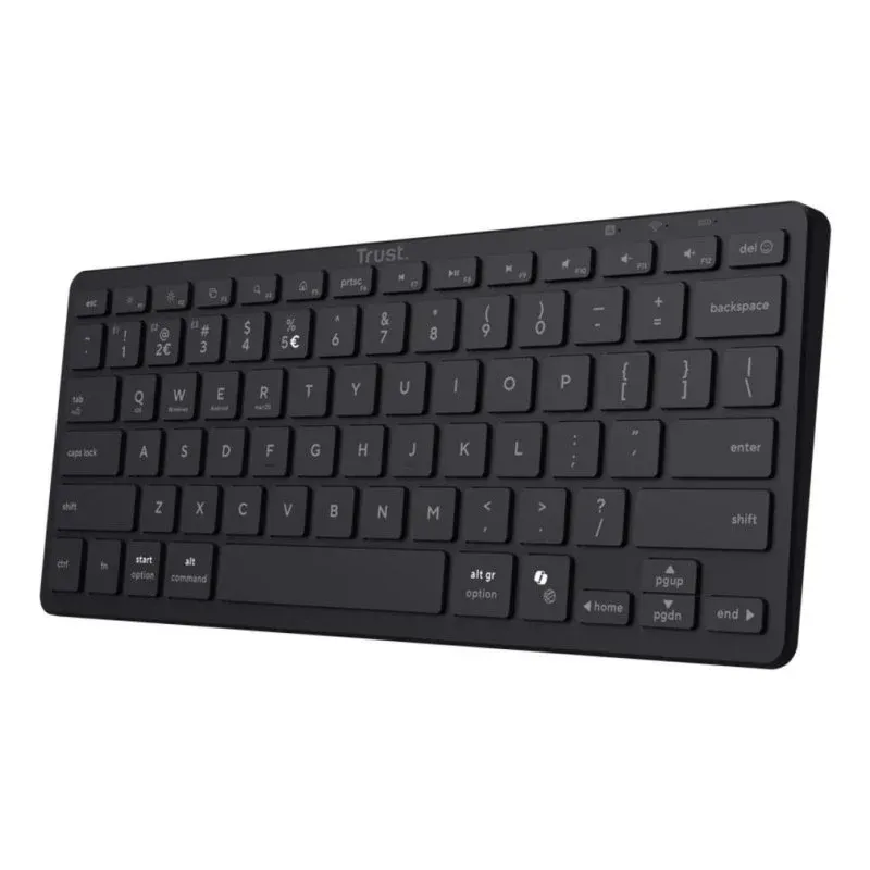 Teclado Trust Nado II 60% sem fios USB Bluetooth preto QWERTY