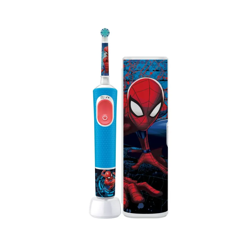 Escova de Dentes Elétrica Oral-B Pro Kids Homem-Aranha Azul