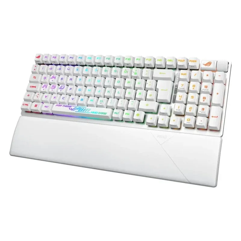 Teclado ASUS ROG Strix Scope II 96 RX óptico sem fios e com fios branco RGB