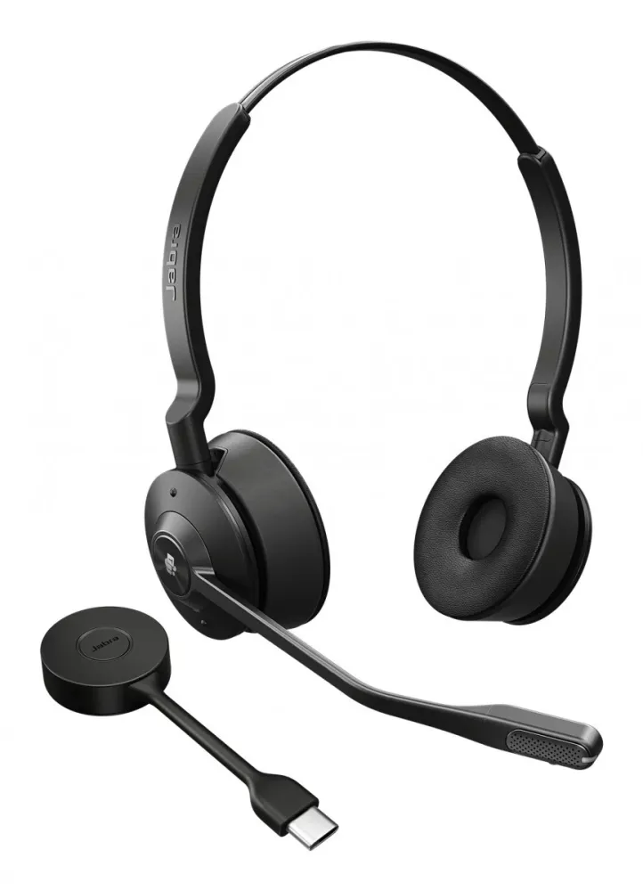 Auriculares Jabra Engage 55 SE Inalâmbricos DECT para Escritório/Call Center com Cancelamento de Ruído, Preto